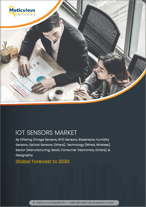 表紙：IoTセンサー市場：提供別、技術別、部門別、地域別 - 世界予測（2030年まで）