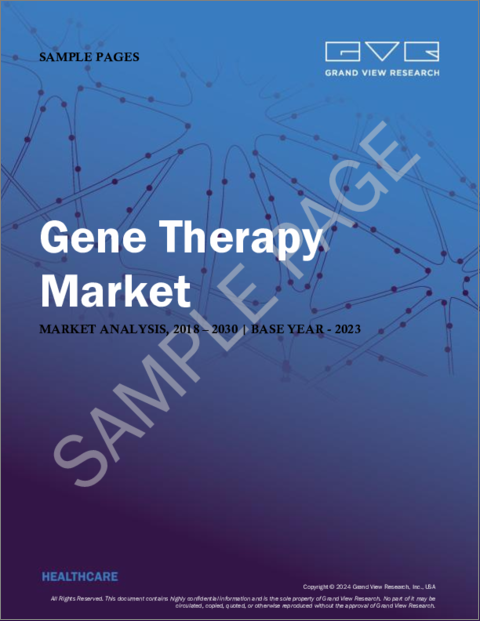 表紙：遺伝子治療の市場規模、シェア、動向分析レポート：適応症別、ベクタータイプ別、地域別、セグメント予測、2024年～2030年
