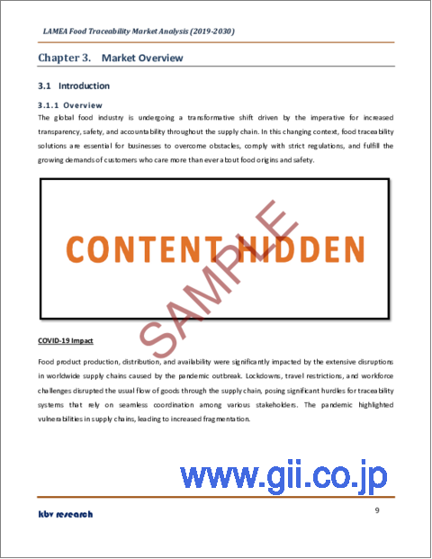 サンプル1：ラテンアメリカ、中東・アフリカの食品トレーサビリティ市場規模、シェア、動向分析レポート：ソフトウェア別、最終用途別、タイプ別、国別、成長予測、2023年～2030年