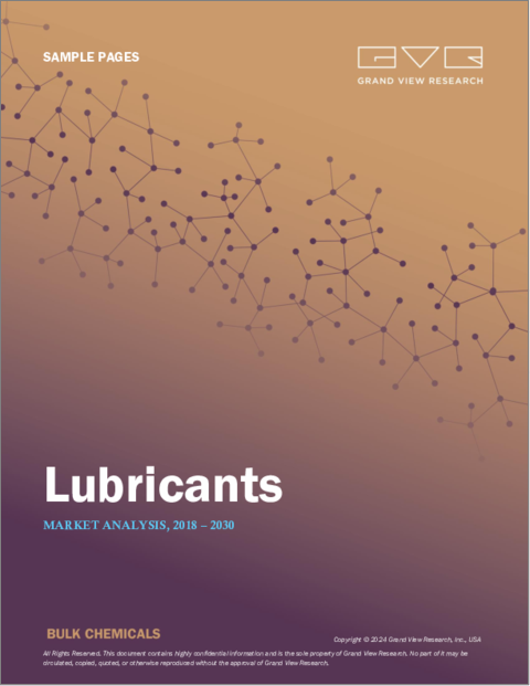 表紙：潤滑剤の市場規模、シェア、動向分析レポート：用途別、地域別、セグメント予測、2024年～2030年