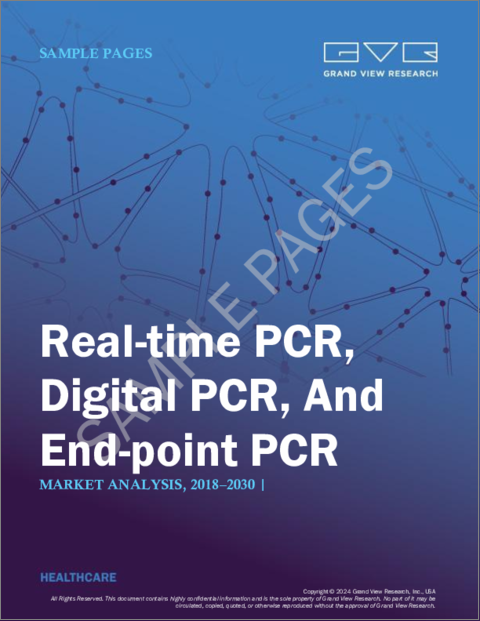 表紙：リアルタイムPCR（qPCR）、エンドポイント PCR、およびdPCRの市場規模、シェア、動向分析レポート：技術別、製品別、用途別、地域別、セグメント動向：2024年～2030年