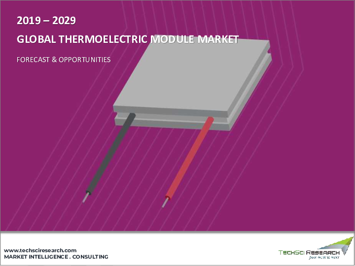 表紙：熱電モジュール市場 - 世界の産業規模、シェア、動向、機会、予測、モデル別、タイプ別、最終用途別、地域別、競合別、2018年～2028年