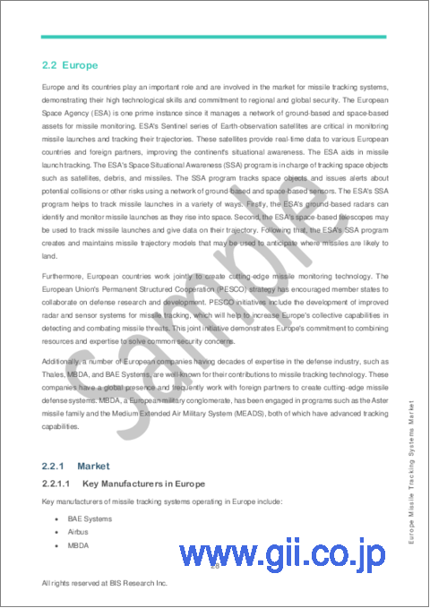 サンプル2：欧州のミサイル追跡システム市場：分析と予測（2023年～2033年）