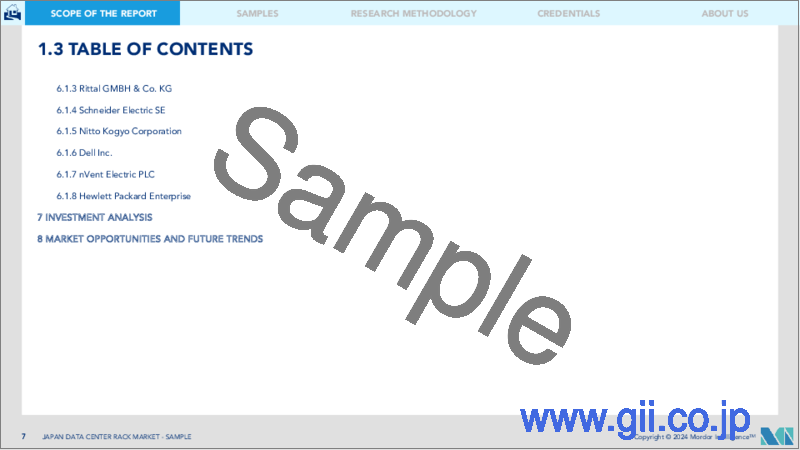 サンプル1：日本のデータセンターラック：市場シェア分析、産業動向、統計データ、2024年～2030年の成長予測