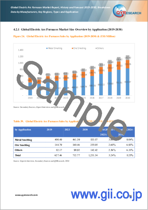 サンプル2：電気アーク炉の世界市場：実績と予測（2019年～2030年）
