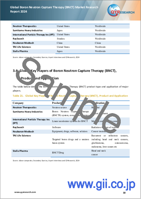 サンプル2：ホウ素中性子捕捉療法（BNCT）の世界市場：2024年
