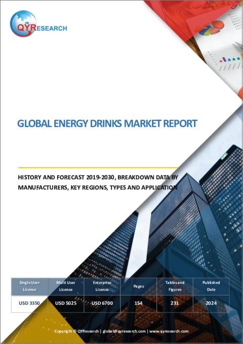 表紙：エナジードリンクの世界市場：実績と予測（2019年～2030年）
