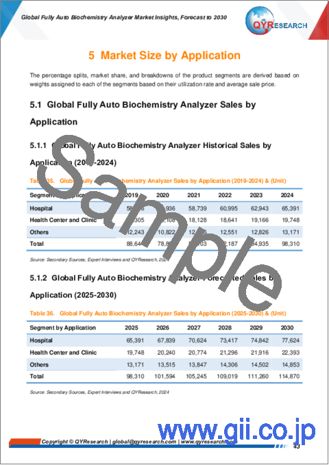 サンプル2：全自動生化学分析装置の世界市場：～2030年