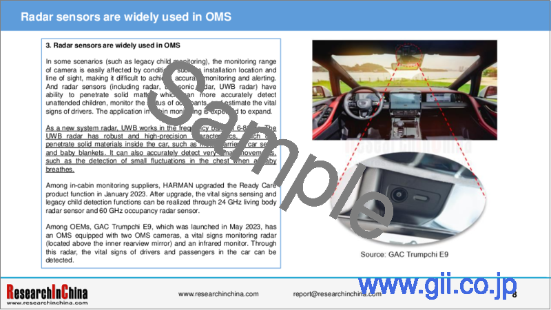 サンプル2：自動車用DMS/OMS（ドライバー/乗員モニタリングシステム）の中国市場（2023年～2024年）