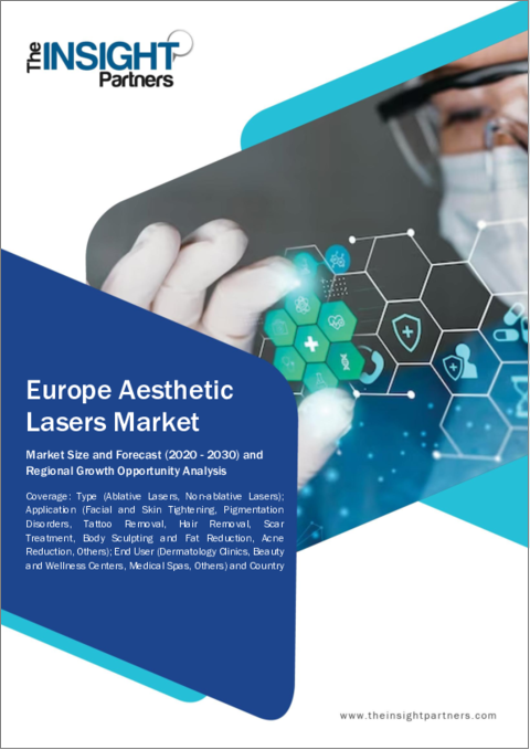 表紙：欧州の美容レーザー市場の2030年までの予測：タイプ、用途、エンドユーザー別の地域分析