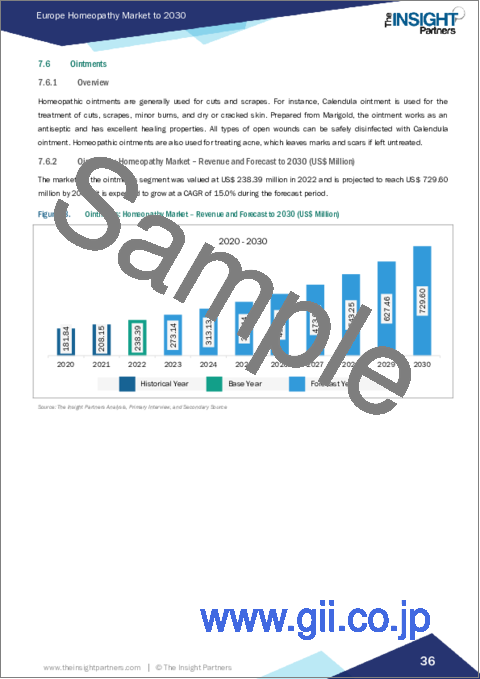 サンプル2：欧州のホメオパシー市場の2030年予測-地域別分析：由来、タイプ、用途、流通チャネル別