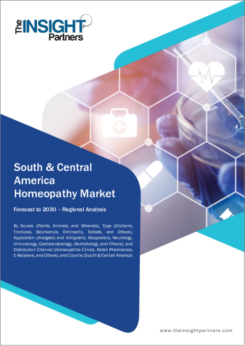 表紙：中南米のホメオパシー市場の2030年予測-地域別分析：由来、タイプ、用途、流通チャネル別