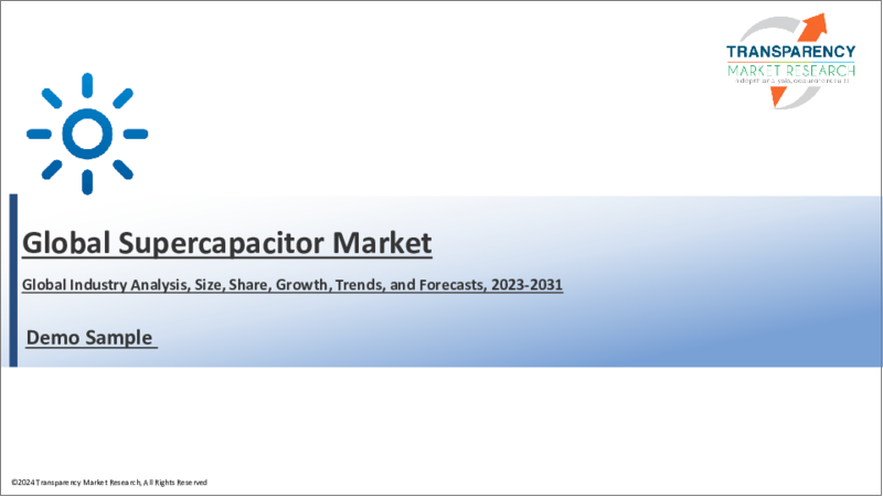 表紙：スーパーキャパシタ市場：世界の業界分析、規模、シェア、成長、動向、予測、2023～2031年