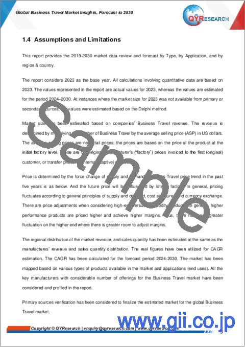 サンプル1：ビジネストラベルの世界市場：考察と予測 (～2030年)