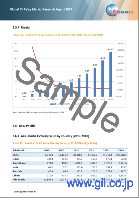 サンプル2：EVリレーの世界市場：2024年
