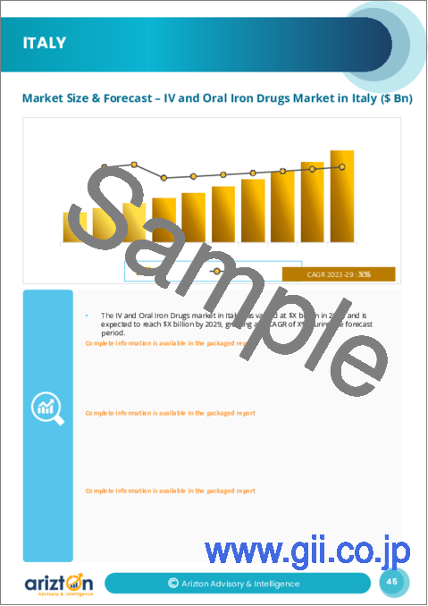サンプル2：輸液および経口鉄剤の世界市場-注目市場（2024年～2029年）