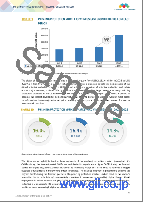 サンプル1：フィッシング対策の世界市場：提供別、サブタイプ別、組織規模別、展開方式別、業界別、地域別 - 予測（～2028年）