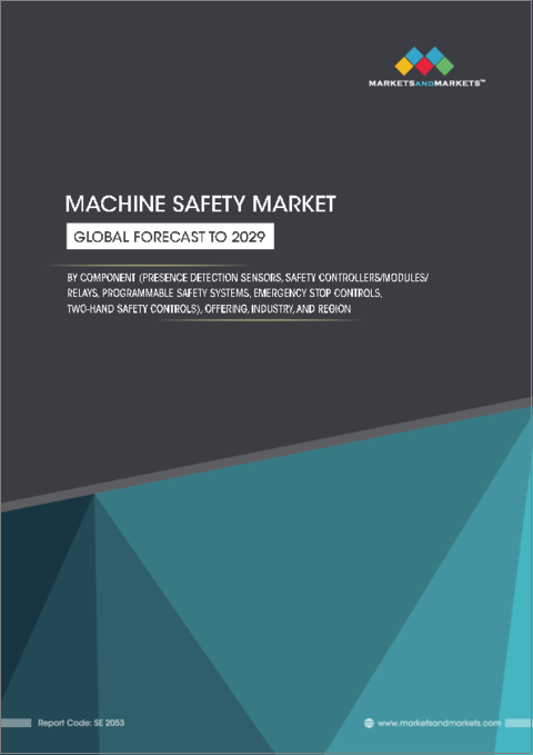 表紙：機械安全の世界市場：コンポーネント別、製品別、産業別、地域別 - 予測（～2029年）