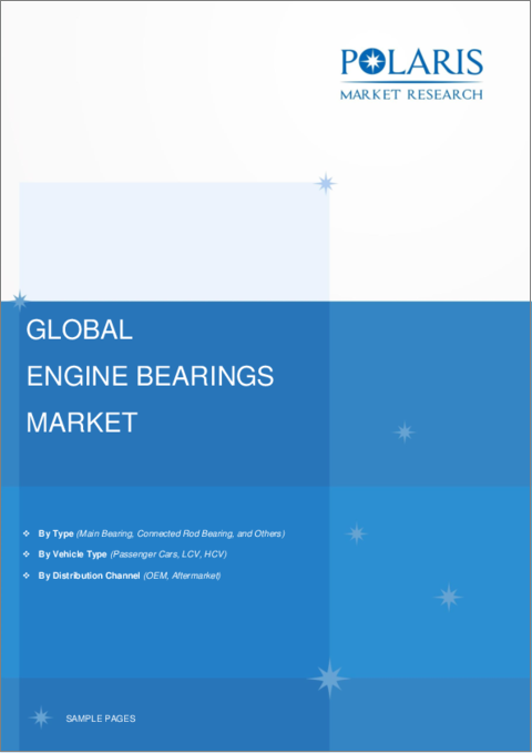 表紙：エンジン用ベアリング市場、シェア、規模、動向、産業分析レポート：タイプ別、車種別、流通チャネル別、地域別、セグメント別予測、2024年～2032年