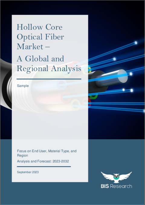 表紙：中空コア光ファイバー市場- 世界および地域別分析：エンドユーザー別、材料タイプ別、地域別 - 分析と予測（2023年～2032年）