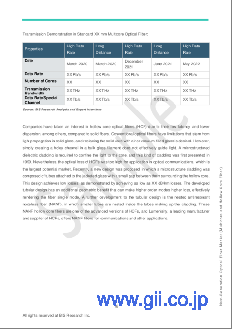 サンプル1：欧州の次世代光ファイバー市場の分析・予測 (2022-2031年)：マルチコアファイバーおよび中空コアファイバー