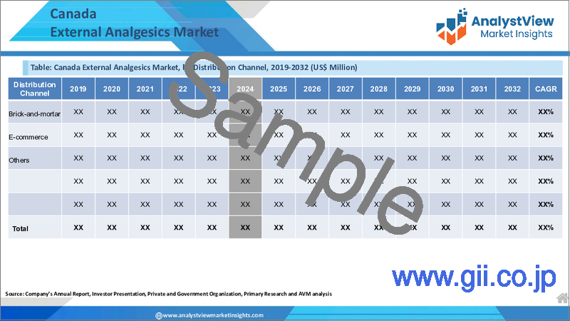 サンプル1：外用鎮痛薬市場：製品別、流通チャネル別、エンドユーザー別、国別、地域別 - 産業分析、市場規模、市場シェア、予測、2023-2030年