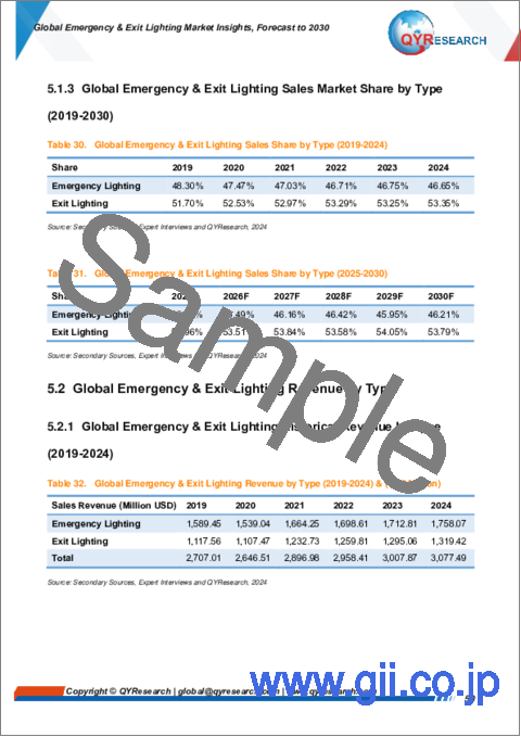 サンプル2：非常用・避難用照明の世界市場：考察・予測 (～2030年)