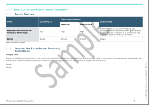 サンプル1：埋立地ガス回収・利用市場：世界および地域別分析 - 分析と予測（2023年～2033年）