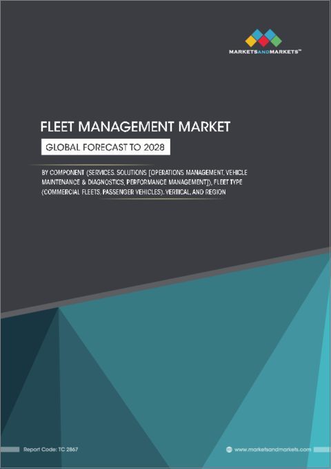 表紙：フリートマネジメントの世界市場：コンポーネント別、フリートタイプ別、業界別、地域別 - 予測（～2028年）