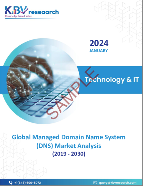 表紙：マネージドドメインネームシステム（DNS）の世界市場規模、シェア、動向分析レポート：DNSサーバー別、クラウド展開別、DNSサービス別、エンドユーザー別、地域別展望と予測、2023年～2030年