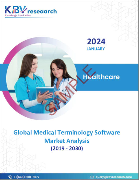 表紙：医療用語ソフトウェアの世界市場規模、シェア、動向分析レポート：用途別、エンドユーザー別、地域別展望と予測、2023年～2030年