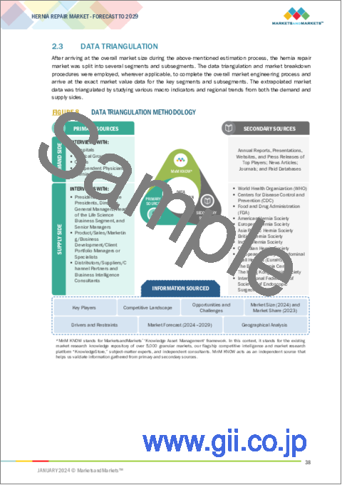 サンプル1：ヘルニア修復の世界市場：製品別、臨床適応別、手術タイプ別、エンドユーザー別- 2029年までの予測