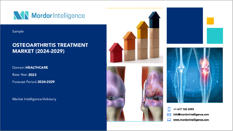 表紙：変形性関節症治療：市場シェア分析、業界動向と統計、成長予測（2024-2029）