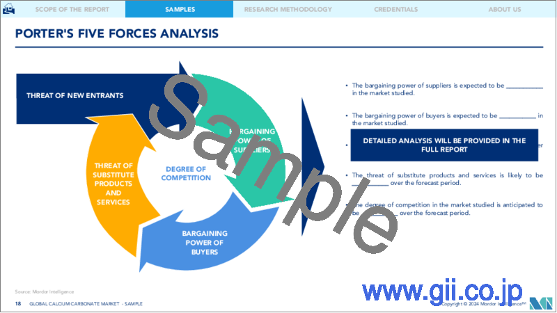 サンプル2：炭酸カルシウム：市場シェア分析、業界動向と統計、成長予測（2024-2029）