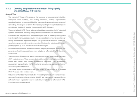 サンプル1：HVAC-R (暖房・換気・空調・冷凍) の世界市場：分析・予測 (2023-2033年)
