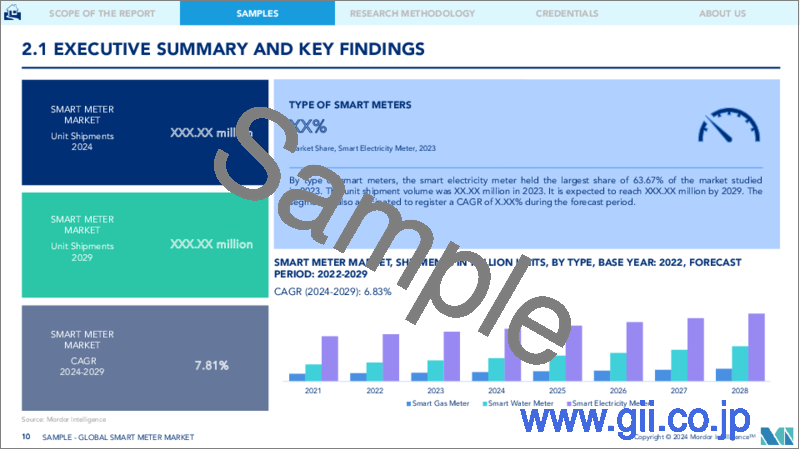 サンプル1：スマートメーター：市場シェア分析、業界動向と統計、成長予測（2024～2029年）
