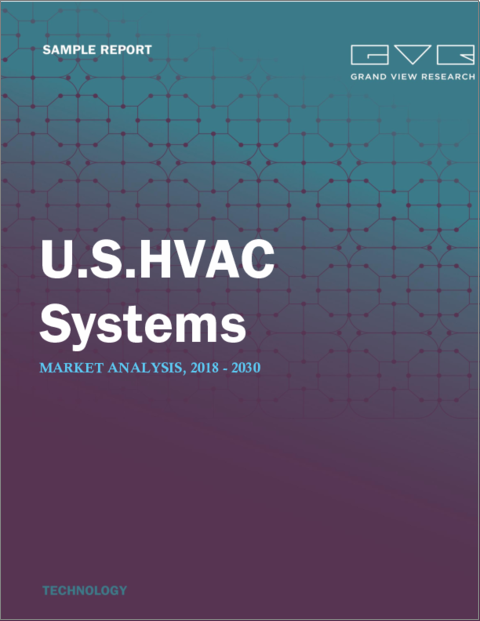 表紙：米国のHVACシステムの市場規模、シェア、動向分析レポート：装置別、最終用途別、地域別、セグメント別予測、2024年～2030年
