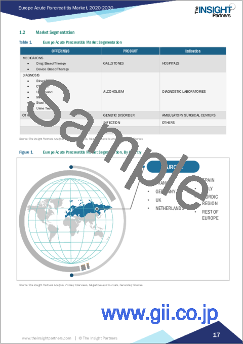 サンプル1：欧州の急性膵炎：2030年までの市場予測 - 地域別分析 - 製品、病因、エンドユーザー別