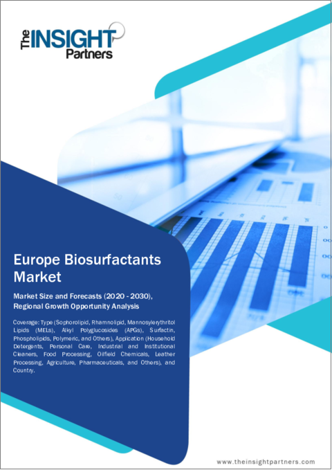 表紙：欧州のバイオサーファクタント：2030年までの市場予測 - 地域別分析 - タイプ別、用途別