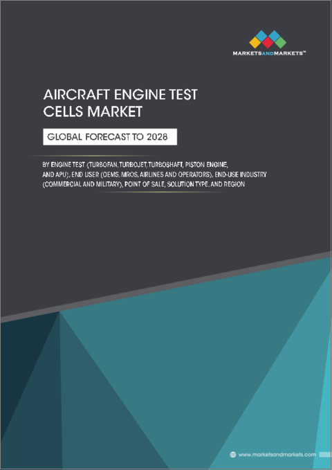 表紙：航空エンジン用テストセルの世界市場：エンジンテスト・エンドユーザー・最終用途産業・POS・ソリューションタイプ・地域別 - 予測（～2028年）