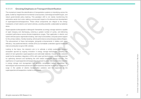 サンプル1：スーパーキャパシタ/ウルトラキャパシタ市場：世界および地域の分析 - 用途・製品・地域別の分析・予測 (2023-2033年)