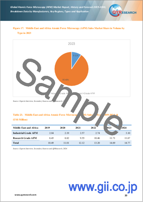 サンプル1：原子間力顕微鏡 (AFM) の世界市場：実績・予測 (2019～2030年)