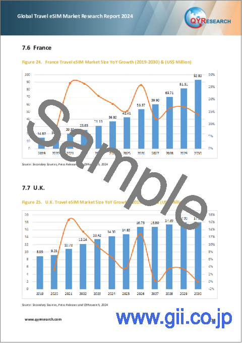 サンプル2：トラベルeSIMの世界市場：2024年
