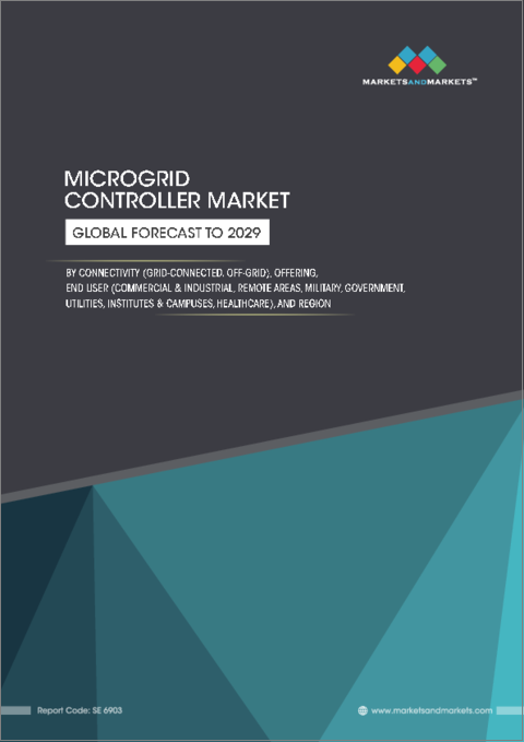 表紙：マイクログリッドコントローラーの世界市場：接続別、提供区分別、エンドユーザー別、地域別 - 予測（～2029年）