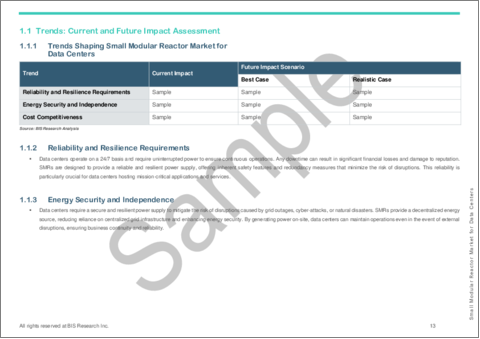 サンプル1：データセンター向け小型モジュール炉の世界市場- 世界および地域別分析：製品別、用途別、国別 - 分析と予測（2028年～2033年）