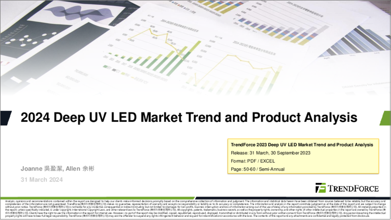 表紙：深紫外線LEDの市場動向と製品分析 (2024年)