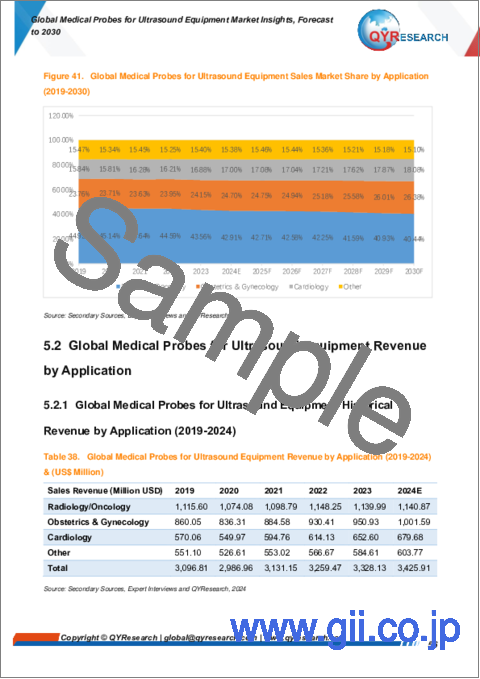サンプル2：超音波装置向け医療用プローブの世界市場の考察、予測（～2030年）