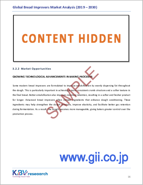 サンプル1：パン改良剤の世界市場の規模、シェア、動向分析レポート-形態別、タイプ別、用途別、エンドユーザー別、地域別展望と予測、2023年～2030年