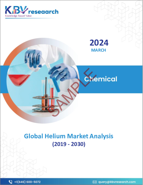 表紙：ヘリウムの世界市場の規模、シェア、動向分析レポート-フェーズ別、最終用途別、用途別、地域別展望と予測、2023年～2030年