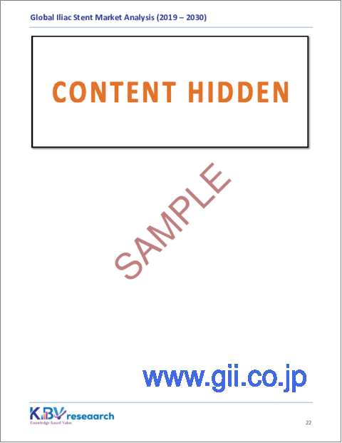 サンプル2:腸骨ステントの世界市場の規模、シェア、動向分析:動脈病変別、最終用途別、タイプ別、地域別展望と予測(2023年~2030年)